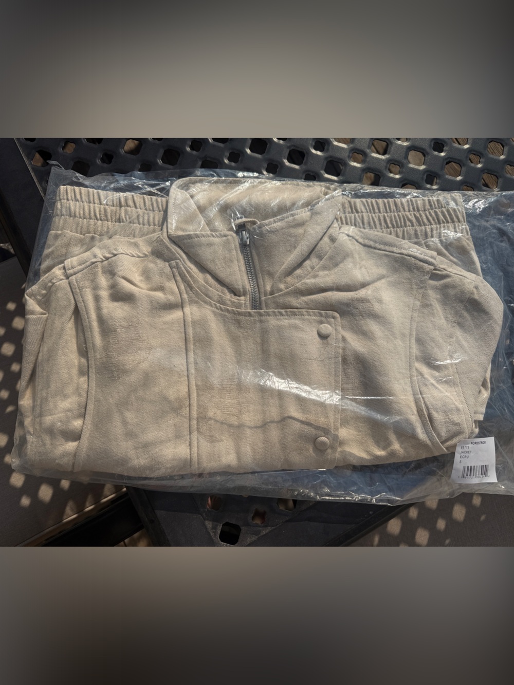 Avec Les Filles Neutral Beige Bomber Jacket